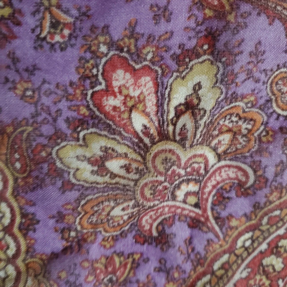 Vintage Paisley Square Silk Scarf 16